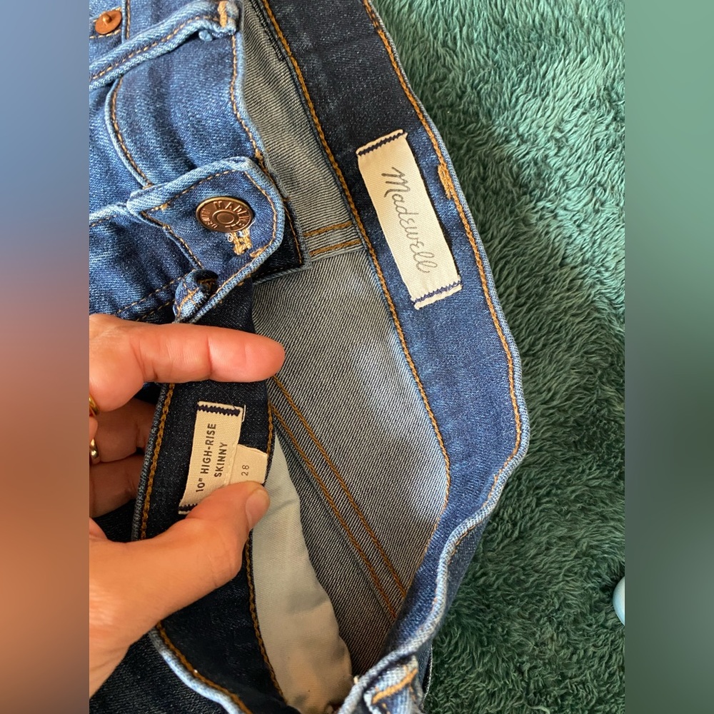 Madewell 10 inch high rise skinny jean in Danny wash